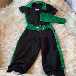 Kelly Green & Black 80's Retro Capri Jumpsuit Character Dance Costume Medium